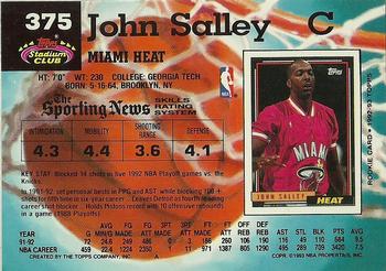 1992-93 Stadium Club #375 John Salley Back