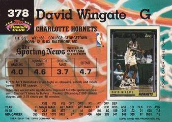 1992-93 Stadium Club #378 David Wingate Back