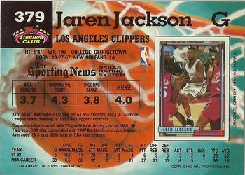 1992-93 Stadium Club #379 Jaren Jackson Back