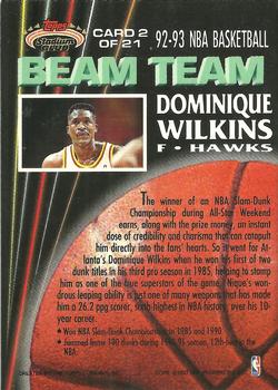 1992-93 Stadium Club - Beam Team #2 Dominique Wilkins Back