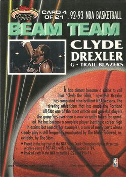 1992-93 Stadium Club - Beam Team #4 Clyde Drexler Back