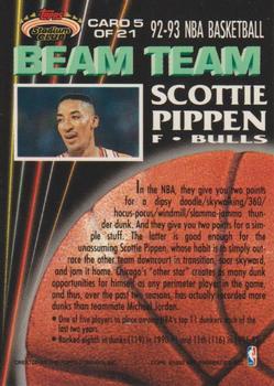 1992-93 Stadium Club - Beam Team #5 Scottie Pippen Back