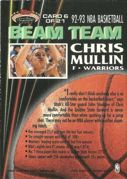 1992-93 Stadium Club - Beam Team #6 Chris Mullin Back