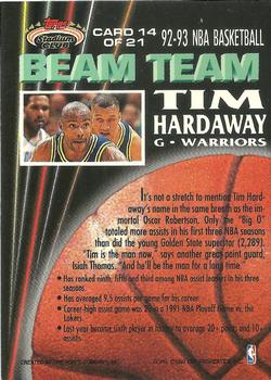 1992-93 Stadium Club - Beam Team #14 Tim Hardaway Back