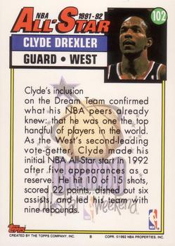1992-93 Topps #102 Clyde Drexler Back