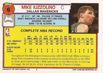 1992-93 Topps #6 Mike Iuzzolino Back