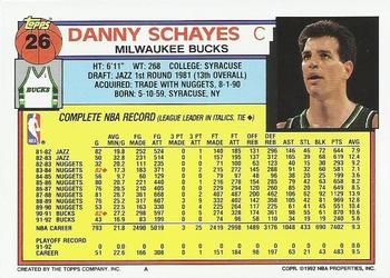 1992-93 Topps #26 Danny Schayes Back