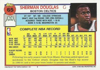 1992-93 Topps #65 Sherman Douglas Back