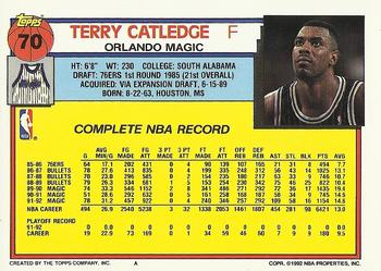 1992-93 Topps #70 Terry Catledge Back