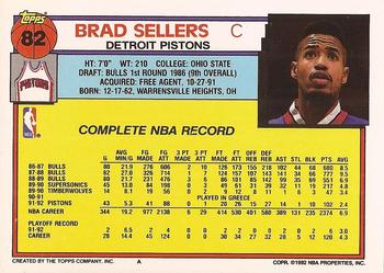 1992-93 Topps #82 Brad Sellers Back