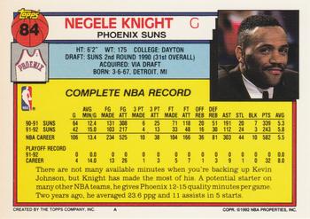 1992-93 Topps #84 Negele Knight Back