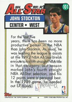 1992-93 Topps #101 John Stockton Back