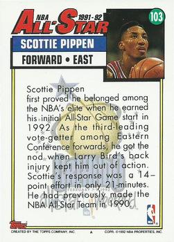 1992-93 Topps #103 Scottie Pippen Back