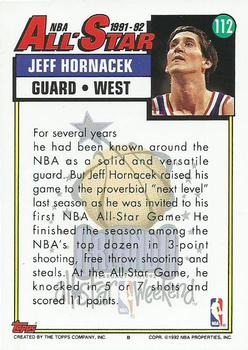 1992-93 Topps #112 Jeff Hornacek Back