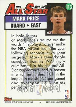 1992-93 Topps #113 Mark Price Back