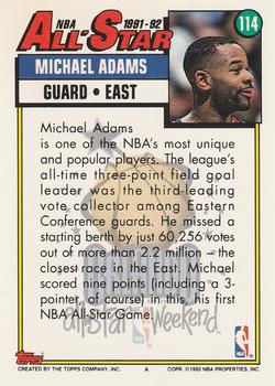 1992-93 Topps #114 Michael Adams Back
