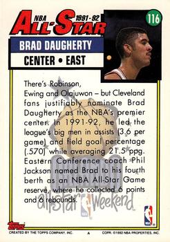 1992-93 Topps #116 Brad Daugherty Back