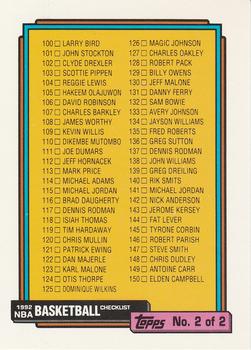 1992-93 Topps #198 Checklist 2: 100-198 Front