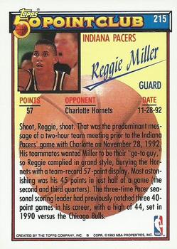 1992-93 Topps #215 Reggie Miller Back