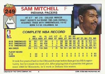 1992-93 Topps #249 Sam Mitchell Back