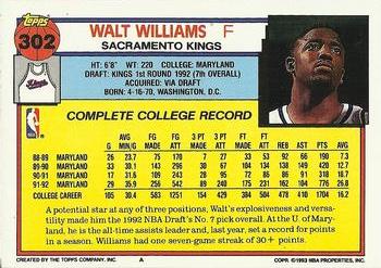 1992-93 Topps #302 Walt Williams Back