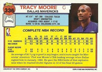 1992-93 Topps #336 Tracy Moore Back