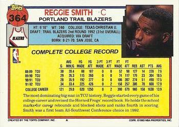 1992-93 Topps #364 Reggie Smith Back
