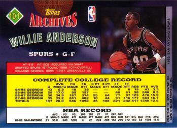 1992-93 Topps Archives #101 Willie Anderson Back