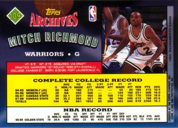 1992-93 Topps Archives #109 Mitch Richmond Back