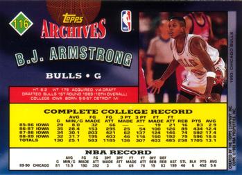1992-93 Topps Archives #116 B.J. Armstrong Back