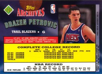 1992-93 Topps Archives #125 Drazen Petrovic Back