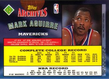 1992-93 Topps Archives #12 Mark Aguirre Back