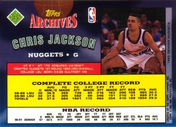 1992-93 Topps Archives #135 Chris Jackson Back