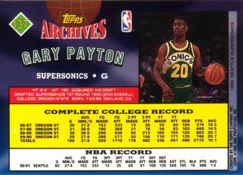 1992-93 Topps Archives #137 Gary Payton Back
