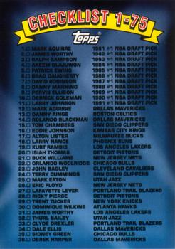 1992-93 Topps Archives #149 Checklist: 1-75 Front