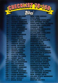 1992-93 Topps Archives #150 Checklist: 76-150 Front