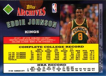 1992-93 Topps Archives #16 Eddie Johnson Back