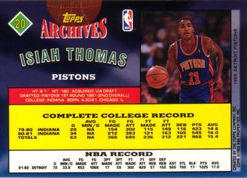 1992-93 Topps Archives #20 Isiah Thomas Back
