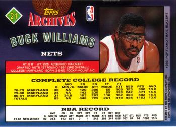 1992-93 Topps Archives #21 Buck Williams Back