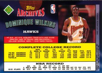 1992-93 Topps Archives #30 Dominique Wilkins Back