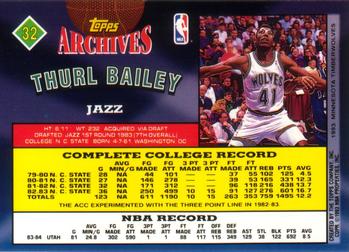 1992-93 Topps Archives #32 Thurl Bailey Back