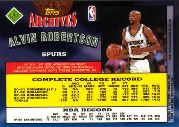 1992-93 Topps Archives #56 Alvin Robertson Back