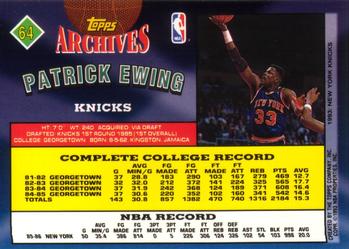 1992-93 Topps Archives #64 Patrick Ewing Back