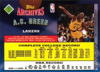 1992-93 Topps Archives #65 A.C. Green Back