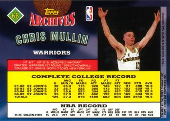 1992-93 Topps Archives #68 Chris Mullin Back