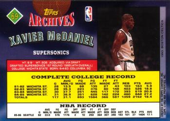 1992-93 Topps Archives #69 Xavier McDaniel Back