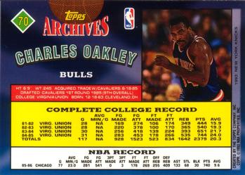 1992-93 Topps Archives #70 Charles Oakley Back