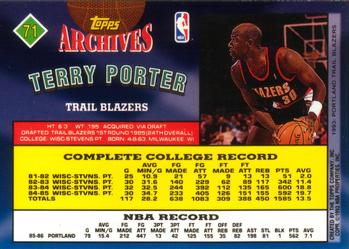 1992-93 Topps Archives #71 Terry Porter Back