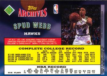 1992-93 Topps Archives #75 Spud Webb Back