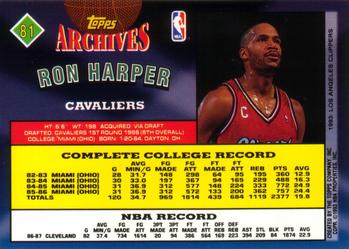 1992-93 Topps Archives #81 Ron Harper Back